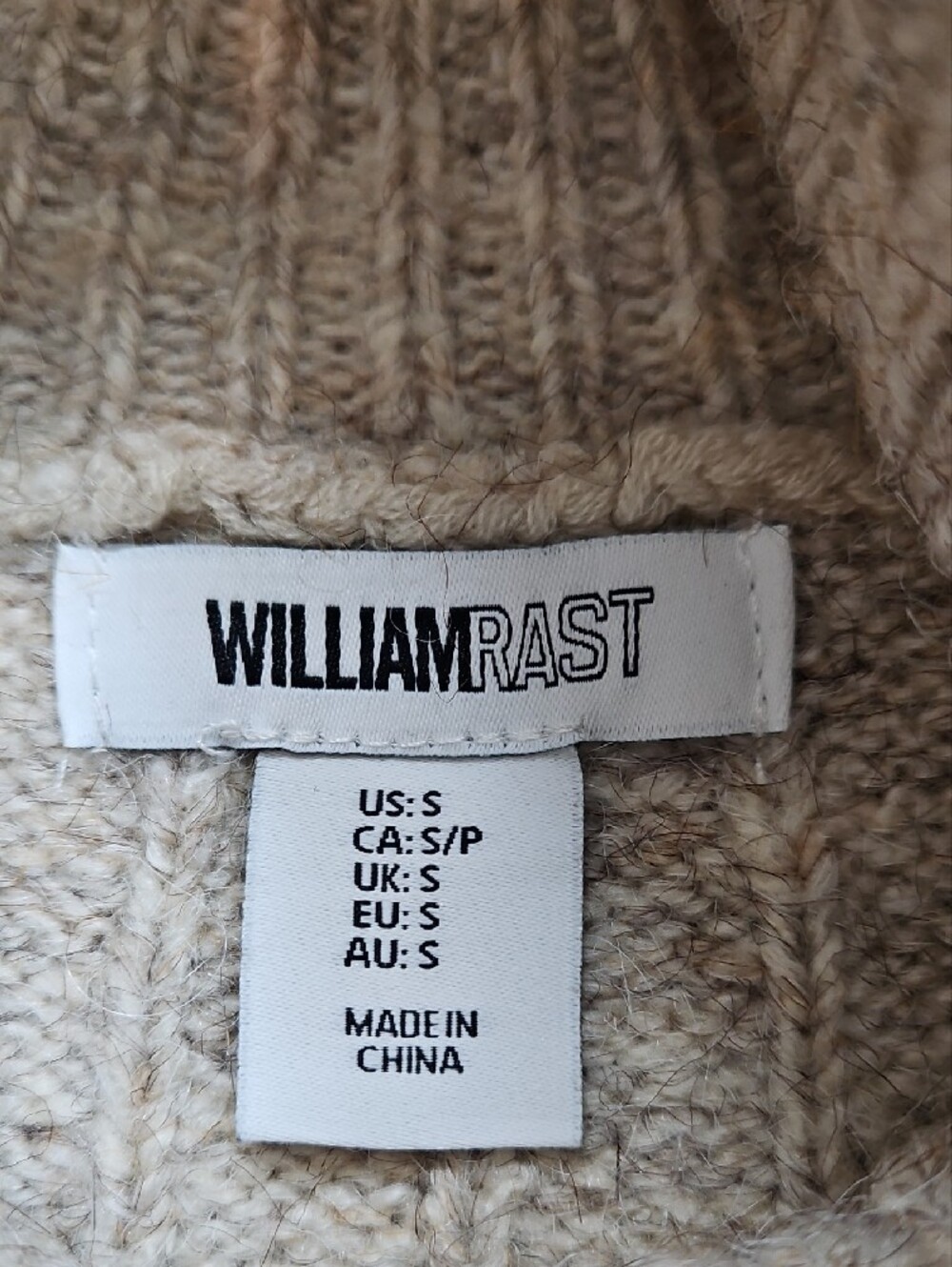 William Rast Cream Ribbed Turtleneck Sweater - Picture 2 of 3